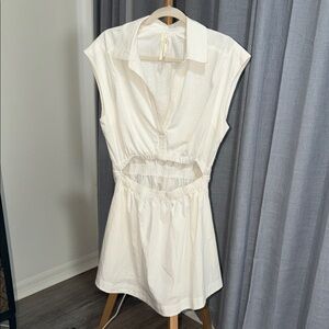 Anthropologie, white Sleeveless Cutout Dress